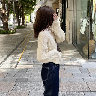 String Shirring Cropped Knit