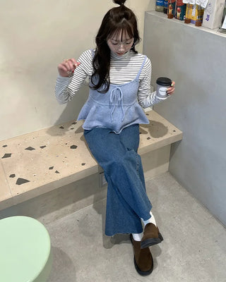 Patch pocket denim pants