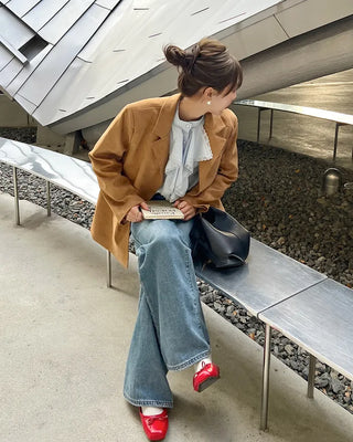 Suede oversized jacket