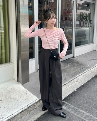 Shirring 2-Way T-Shirt