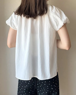 Shirred puff blouse