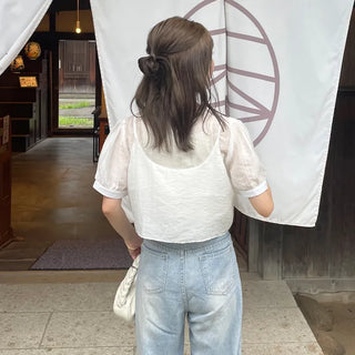 Ribbon layered blouse
