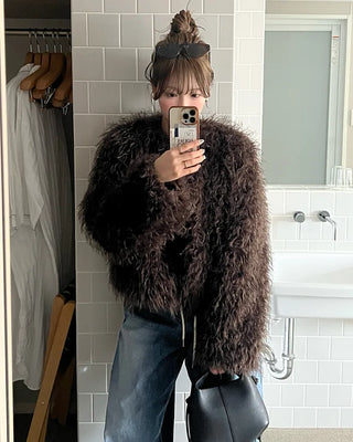 Fur short jacket
