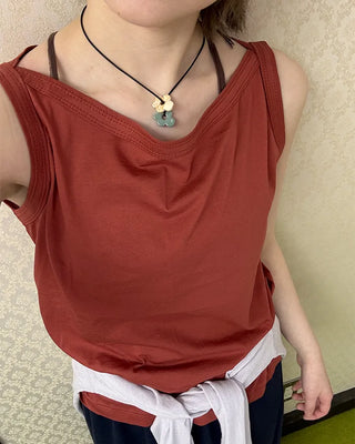 Boat neck layered camisole