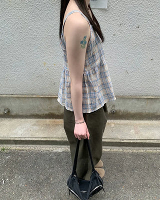 Pastel check camisole blouse