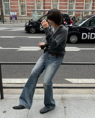 Slim bootcut denim pants