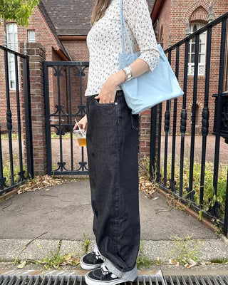 Wide-leg denim pants