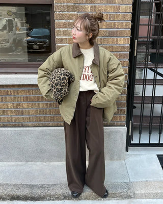 Oversized color-accented blouson