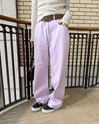 (Unisex) Colored Cotton Wide Pants