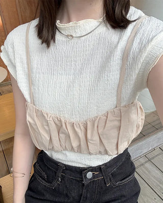 Shirred Cropped Bustier