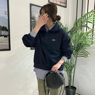 Colored half-zip sweatshirt