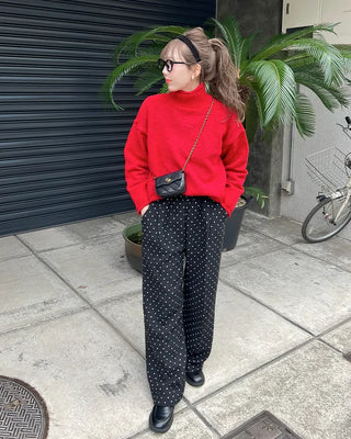 Loose-fit high-neck knit