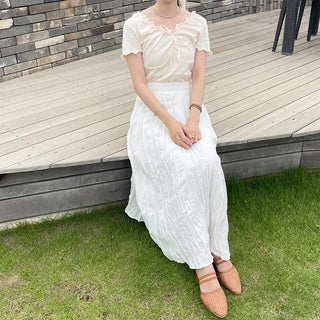 Wrinkle long skirt