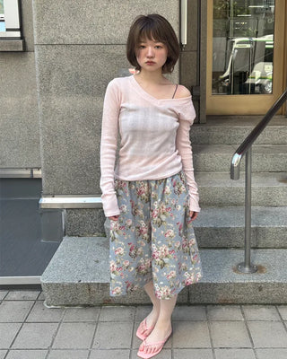 Flower pattern Bermuda shorts