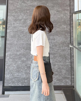 Perforated short-sleeved knit