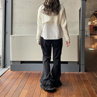 Ribbed Frill Banding Pants