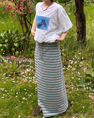 Multi-striped long skirt