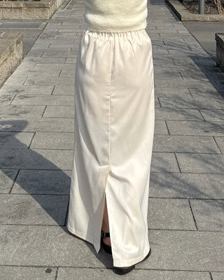 Satin long skirt