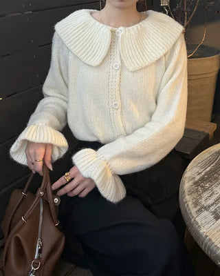 Frill collar cardigan