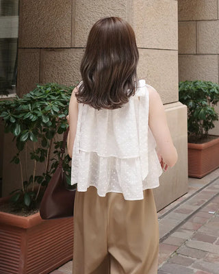(ORIGINAL) Eyelet Tiered Ribbon Sleeveless Dress