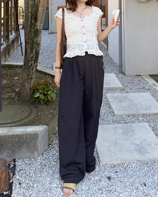 Lace-point blouse