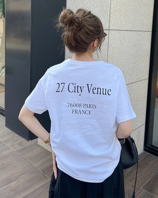 Back Venue Lettering Short-Sleeve T-Shirt