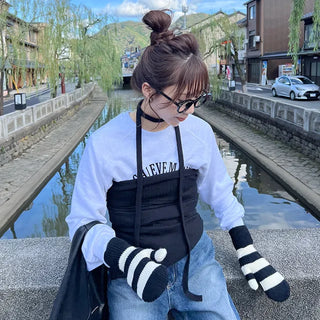 Scarf set ribbed bustier top