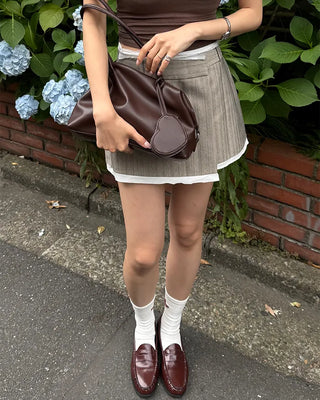 Striped layered mini skirt