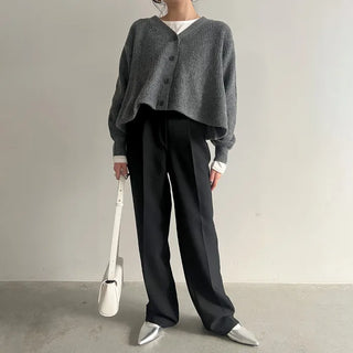 A-line knit cardigan