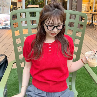 Mini button detail knit