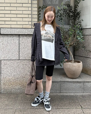 Checked hooded shirt
