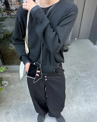 Crop-fit layered knit