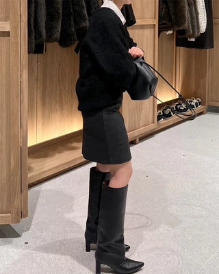 Simple wool midi skirt