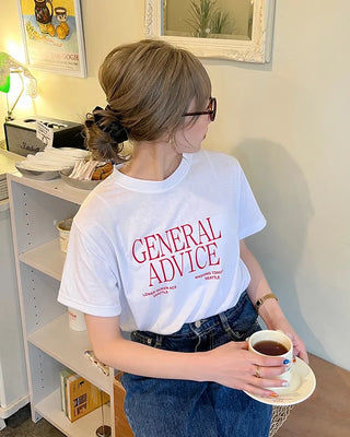 ADVICE Lettering Short-Sleeve T-Shirt