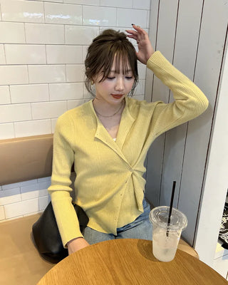 Two-way layered cardigan