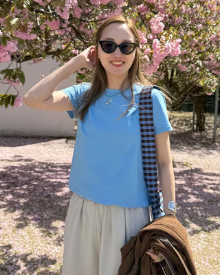 Round neck basic short-sleeve T-shirt