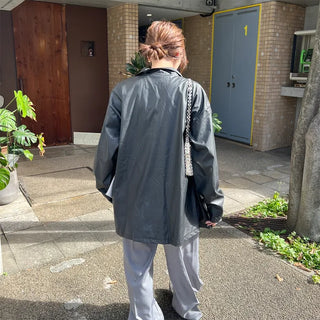 Faux Leather Oversized Jacket