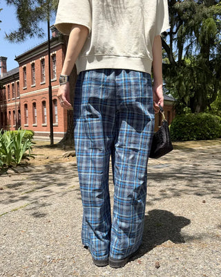Wide-fit check easy pants