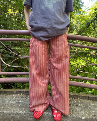 Striped cotton easy pants