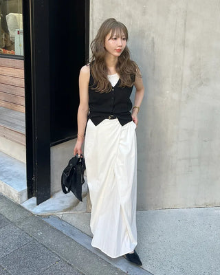 Wrap detail long skirt