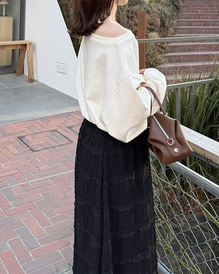 Basic One-Shoulder Crop Sweatshirt