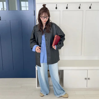 Simple leather jacket
