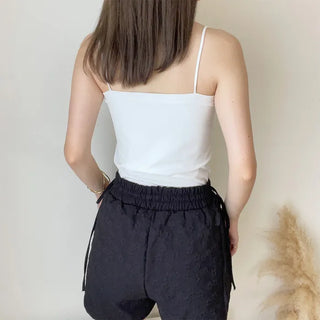 Square neck camisole with built-in cups