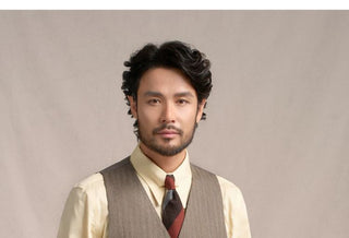 [CULTUM] 1930s Wool Blend Striped V-Neck Vest