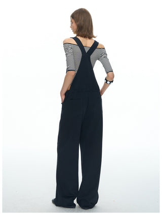 [NECY] Graphic Heart Ribbon Overalls