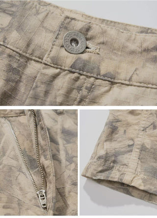 [Monterest] Washed Cotton Cropped Cargo Shorts
