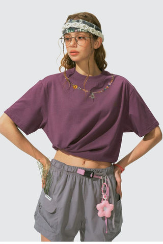 [Monterest] Necklace Print Embroidered Relaxed Tee