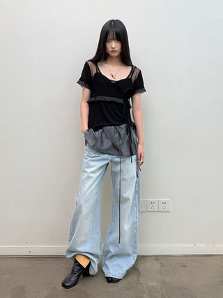 [NeverSeez] Layered Lace T-shirt