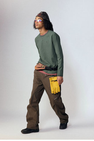 [Monterest] Waffle Knit Drop Shoulder Long Sleeve Tee