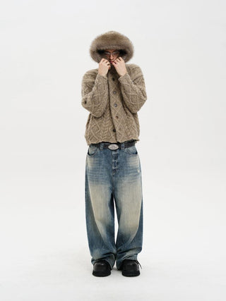 [MASONPRINCE] Snow Washed Wide Leg Denim Pants
